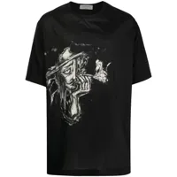 yohji yamamoto t-shirt à imprimé graphique - noir