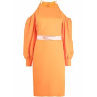 stella mccartney robe mi-longue à épaules dénudées - orange