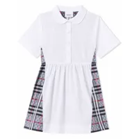burberry kids robe-chemise à motif vintage check - blanc