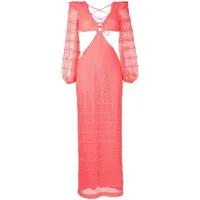 patbo robe longue à détails en crochet - rose