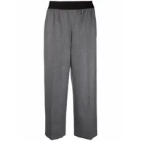 stella mccartney pantalon court en flanelle - gris