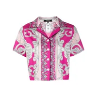 versace chemise de pyjama silver à imprimé baroque - rose