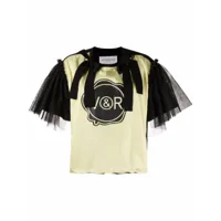 viktor & rolf t-shirt volanté à logo imprimé - jaune