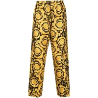 versace pantalon de pyjama à imprimé barocco - jaune