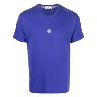 stone island t-shirt en coton à imprimé graphique au dos - bleu