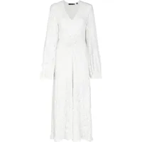 rotate birger christensen robe brodée de sequins sirin à col v - blanc