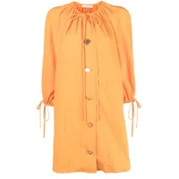 rejina pyo robe scout à boutons signature - orange
