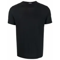 zanone t-shirt en coton à manches courtes - noir