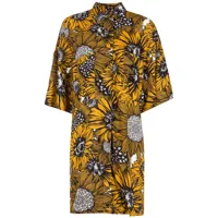 osklen robe-chemise à fleurs - jaune