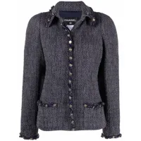 chanel pre-owned veste à boutons embossés (2008) - bleu