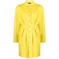 dsquared2 robe-chemise à taille cintrée - jaune