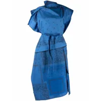 kenzo robe asymétrique à imprimé bandana - bleu