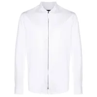 giorgio armani chemise en coton à fermeture zippée - blanc