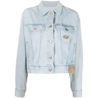 gianfranco ferré pre-owned veste en jean à plaque logo (années 1990) - bleu