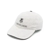 corneliani casquette à logo imprimé - gris