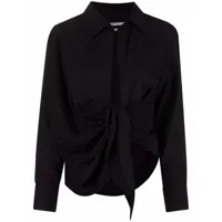 jacquemus chemise la chemise bahia à design drapé - noir