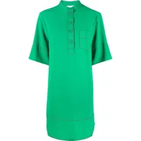 see by chloé robe évasée à coutures contrastantes - vert