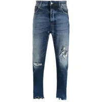 john richmond jean skinny à patch logo - bleu