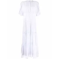 charo ruiz ibiza robe longue à détails en dentelle - blanc