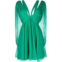 alberta ferretti robe plissée à dos-nu - vert