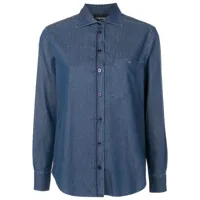 emporio armani chemise en jean à poches plaquées - bleu