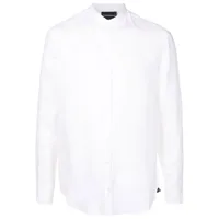 emporio armani chemise boutonnée à col officier - blanc
