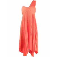 a.l.c. robe plissée asymétrique à une épaule - orange