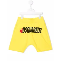 dsquared2 kids short de sport à logo imprimé - jaune