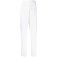 versace pre-owned pantalon droit à taille haute (années 2000) - blanc