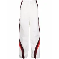 marine serre pantalon de jogging à rayures latérales - blanc