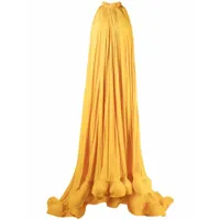 lanvin robe longue à ourlet volanté - jaune