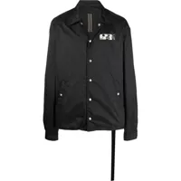 rick owens drkshdw veste zippée à logo imprimé - noir