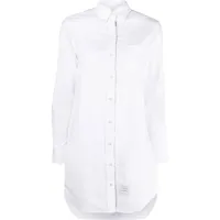 thom browne robe-chemise à bordure tricolore - blanc