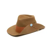 nick fouquet chapeau d'inspiration western en daim - marron