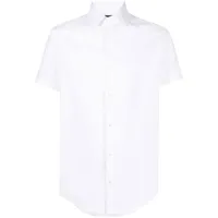 emporio armani chemise en popeline à manches courtes - blanc