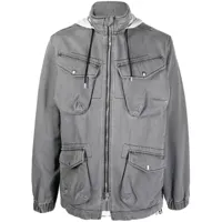 kenzo veste zippée à capuche - gris