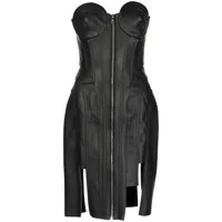 natasha zinko robe en cuir à design corset - noir