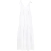 p.a.r.o.s.h. robe longue ornée de dentelle - blanc