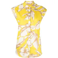 twinset chemise en coton à fleurs - jaune