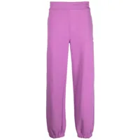 msgm pantalon de jogging en coton à logo imprimé - violet