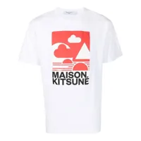 maison kitsuné t-shirt à logo imprimé - blanc