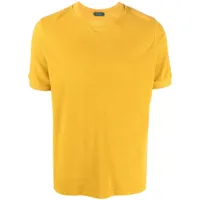 zanone t-shirt à encolure ras du cou - jaune
