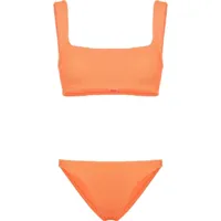 hunza g bikini crop xandra à effet froissé - orange