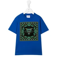 marcelo burlon county of milan kids t-shirt à imprimé bandana tiger - bleu