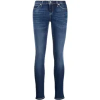 emporio armani jean skinny à taille mi-haute - bleu