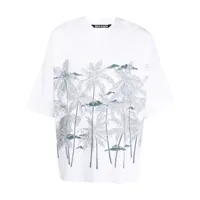palm angels t-shirt à imprimé palmier - blanc