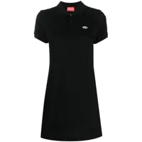 diesel robe-polo d-tenny-doval-pj à logo appliqué - noir