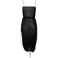 ac9 robe asymétrique à effet de transparence - noir