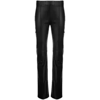 rosetta getty pantalon droit en cuir - noir