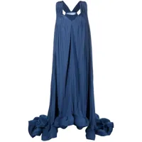 lanvin robe longue à ourlet volanté - bleu